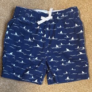 Navy Shark Print Boys Shorts